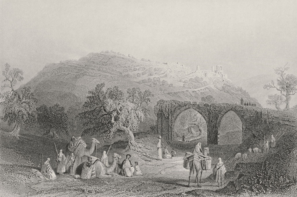 ISRAEL. The Hill of Samaria-Bartlett 1847 old antique vintage print picture